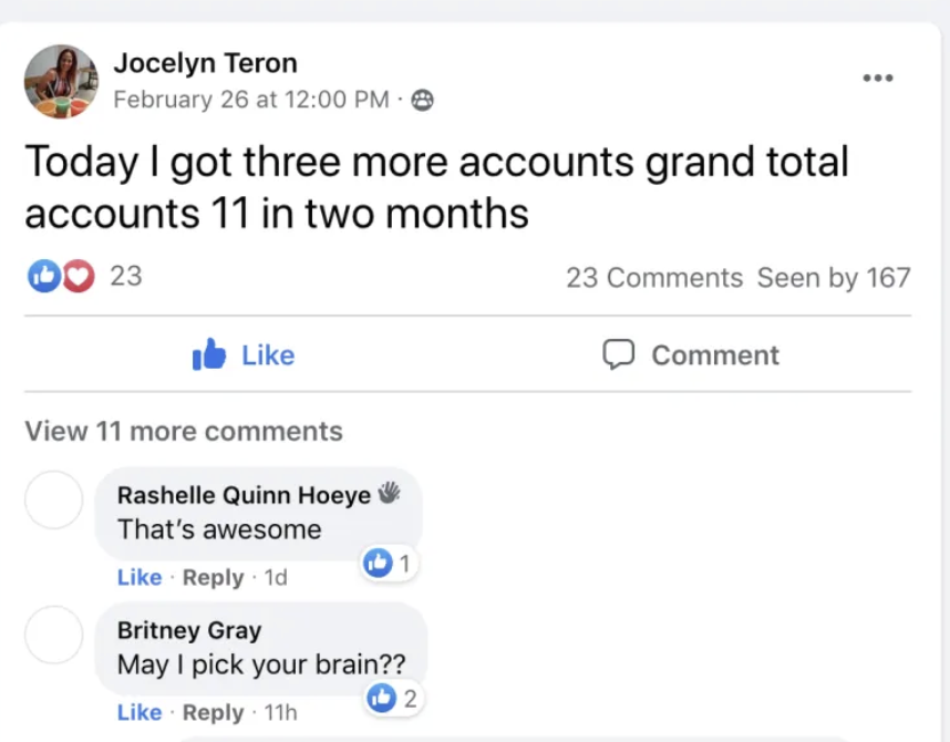 11 accounts in two months